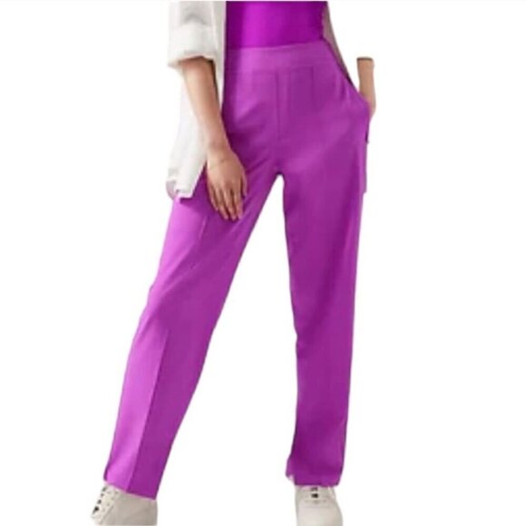 Athleta Vienna Slim Brooklyn Heights Jazz Purple/Pink Pants Size 6T - Picture 4 of 9